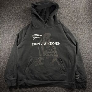 Eion Jackson Men's XL Black Hoodie Michael Jordan Bulls Graphic Streetwear